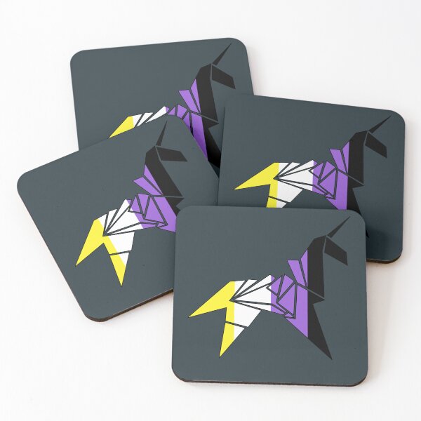 Item preview, Origami Enby Non-Binary Unicorn. Nonbinary Pride designed and sold by Subtle Pride Shop.