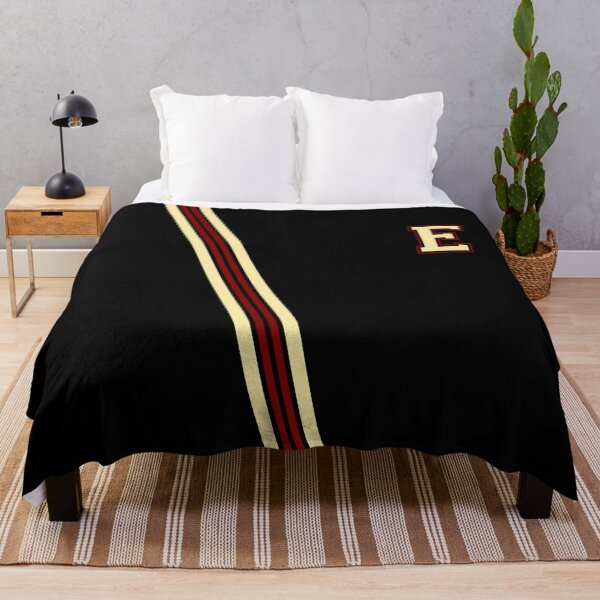 Item preview, E is for England / Varsity Letter with Racing Stripes - Cream / Deep Red / Black Background designed and sold by PEK1787.