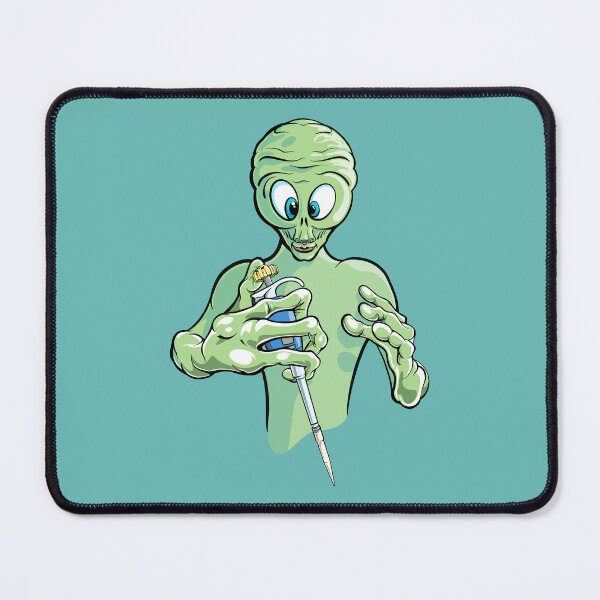 Item preview, Funny Science Cartoon - Alien Visitor Holding Pipette PCR designed and sold by Zit-Zat-Zot.