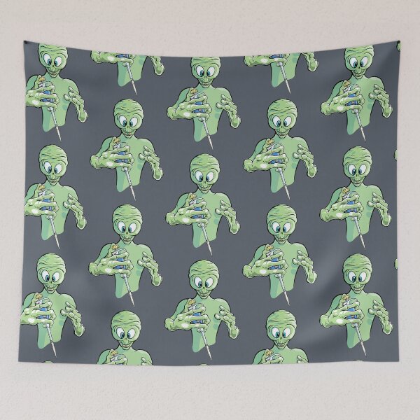 Item preview, Funny Science Cartoon - Alien Visitor Holding Pipette PCR designed and sold by Zit-Zat-Zot.