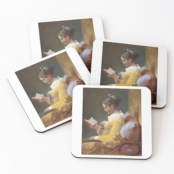 Aperçu de l'œuvre Robe jaune Jeune Fille lisant - Jean Honoré Fragonard - Une Jeune Fille lisant créée et vendue par TeeARTHY.