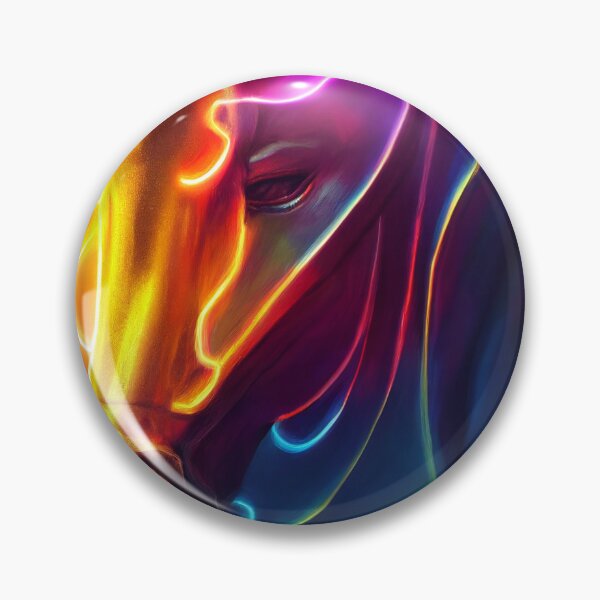 Artikelvorschau, Futuristische Pferdekunst für Gamer. Neonlichter Bunte Pferdemalerei entworfen und verkauft von Pet Shelter.