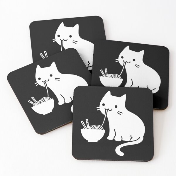 Item preview, Cute Cat Eating Ramen designed and sold by Abvintageshop.