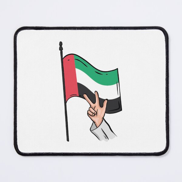 Item preview, Emirati doing the 3 fingers sign and UAE Flag celebrating UAE National Day 2024 designed and sold by halhashmi.