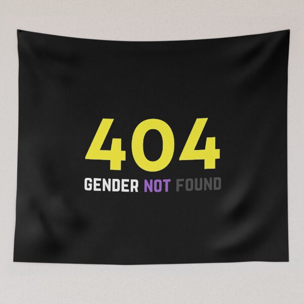 Aperçu de l'œuvre 404 Gender Not Found Non Binary. Nonbinary Pride créée et vendue par Subtle Pride Shop.