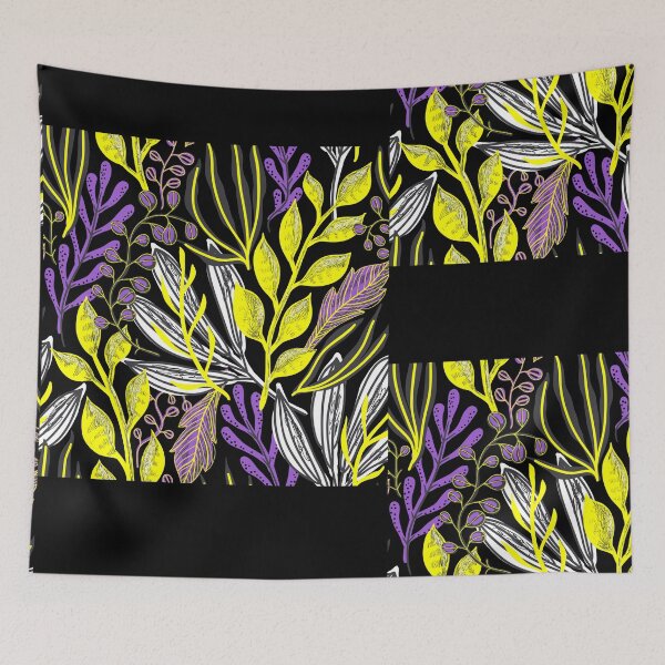 Item preview, Plants Background Non-binary. Nonbinary Pride designed and sold by Subtle Pride Shop.