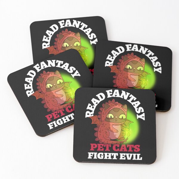 Item preview, Read Fantasy Pet Cats Fight Evil Dragon Bookish Bibliophile designed and sold by LadySaltwater.