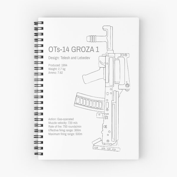 Item preview,  OTs-14 Bullpup Rifle Groza (ОЦ-14 Гроза) vertical grungy line art designed and sold by Moolversin.