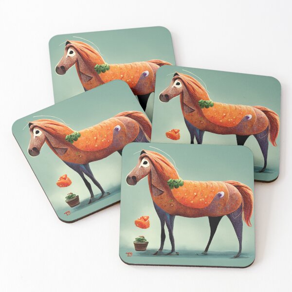 Item preview, Retro Style Carrot Horse Painting designed and sold by Pet Shelter.