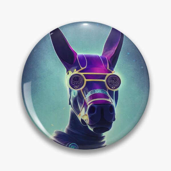 Artikelvorschau, Abstrakter Sci-Fi-futuristischer Pferdeesel. Neonlicht-bunte Esel-Pferdemalerei entworfen und verkauft von Pet Shelter.