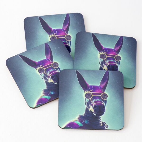 Item preview, Abstract Sci-Fi Futuristic Horse Donkey. Neon Lights Colorful Donkey Horse painting designed and sold by Pet Shelter.