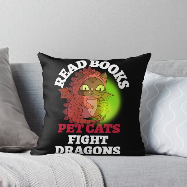 Item preview, Read Books Pet Cats Fight Dragons Dragon Bookish Bibliophile designed and sold by LadySaltwater.