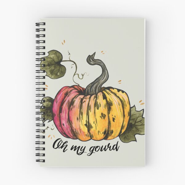 Item preview, Oh my gourd - Watercolor painting of a multicolored pumpkin designed and sold by Ellen Wilberg.