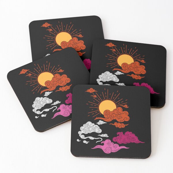 Aperçu de l'œuvre Soleils et nuages Fierté lesbienne créée et vendue par Subtle Pride Shop.