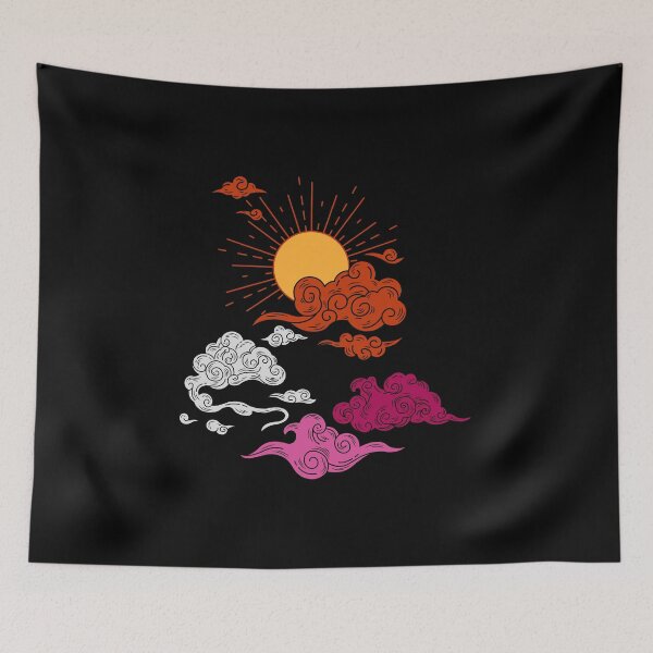 Item preview, Suns and Clouds Lesbian Pride designed and sold by Subtle Pride Shop.