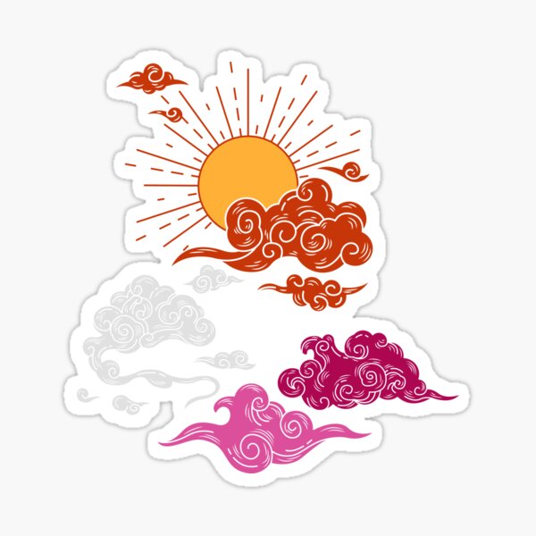 Artikel-Vorschau von Sonnen und Wolken Lesbenstolz, designt und verkauft von Subtle Pride Shop.
