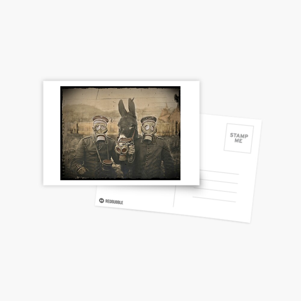 Soldaten Und Maultiere Tragen Gasmasken Grusskarte Von Dianegaddis Redbubble