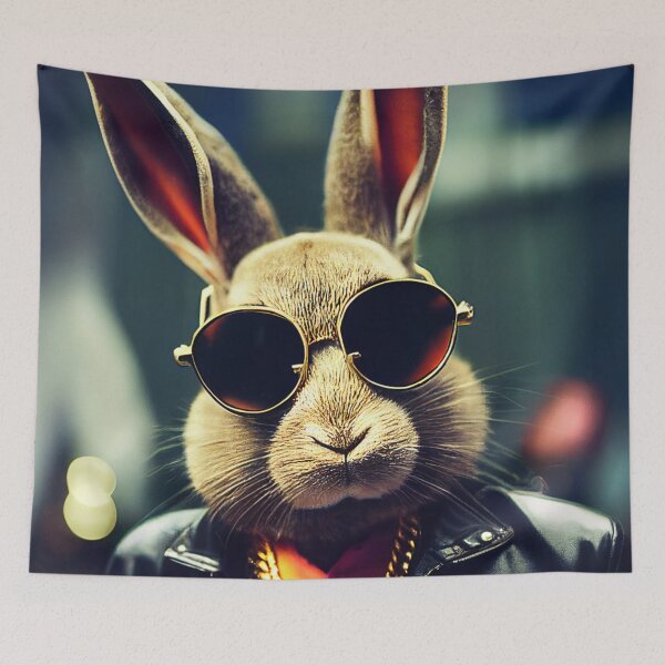 Item preview, Rabbit With Sunglasses Portrait designed and sold by ONORMAL.