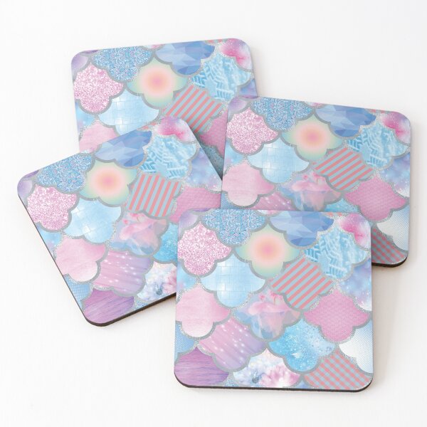 Item preview, Moroccan Scallops in Pink and Blue designed and sold by Pink Pineapple Works.