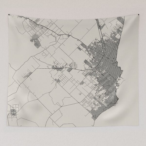 Item preview, Argentina, Mar del Plata - Black and White City Map designed and sold by cozyspirit.