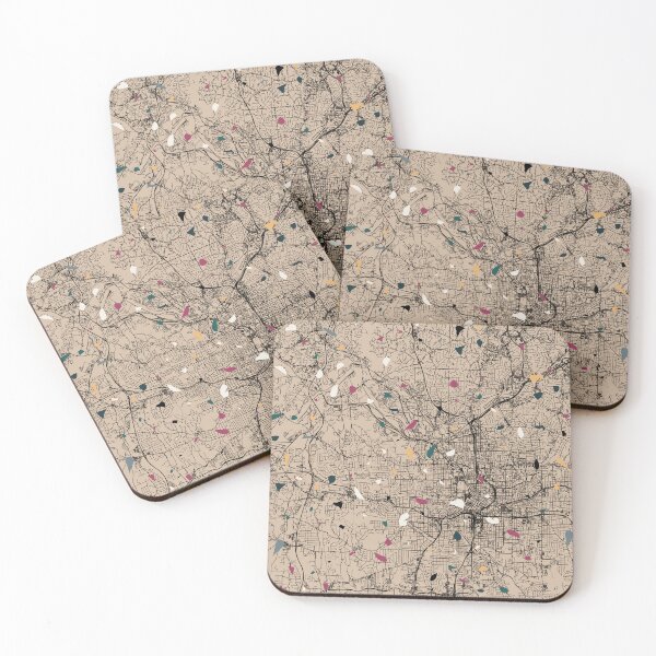 Item preview, Atlanta USA - terrazzo city map collage designed and sold by cozyspirit.