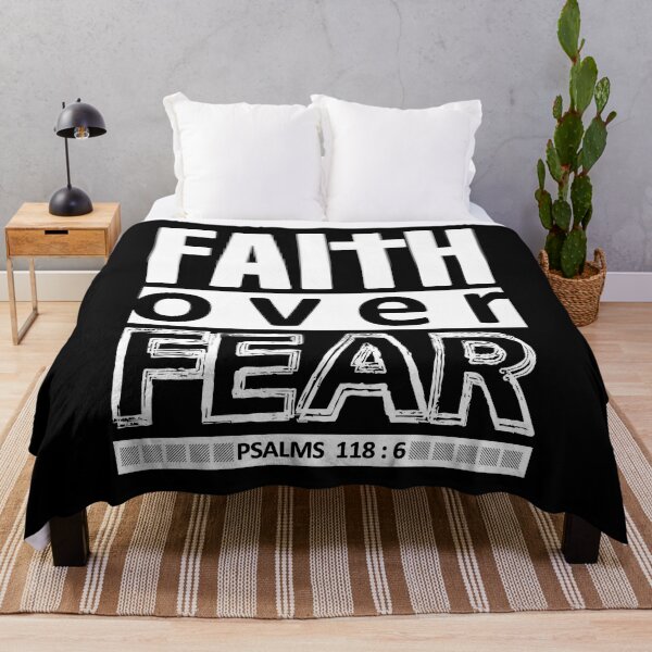 Item preview, Christian Quote - Bible Verse - Faith Over Fear - Psalms 118 : 6 designed and sold by MyArt23.