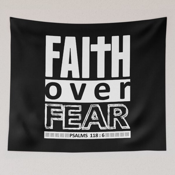 Item preview, Christian Quote - Bible Verse - Faith Over Fear - Psalms 118 : 6 designed and sold by MyArt23.