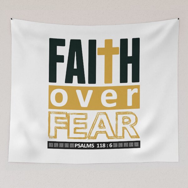 Item preview, Christian Quote - Bible Verse - Faith Over Fear - Psalms 118 : 6 designed and sold by MyArt23.
