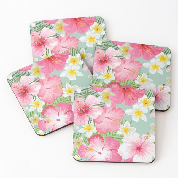 Item preview, Tropical Hibiscus and Plumeria Flowers  designed and sold by Pink Pineapple Works.