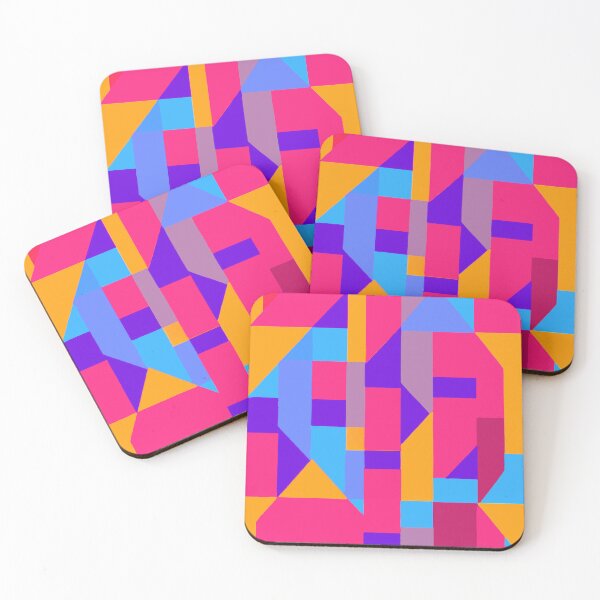 Item preview, Digital Abstract Geometry Design in Vibrant Neon Colors designed and sold by Evolvity.