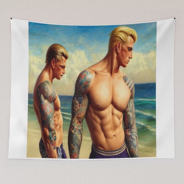Item preview, two guys with tattoos and muscles designed and sold by bestoftrendy.