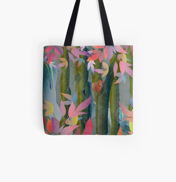 Autumn by a Waterfall All Over Print Tote Bag