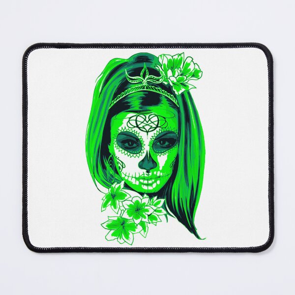 Item preview, Green Mysterious Girl Face with Flowers designed and sold by Dven-Clothes.