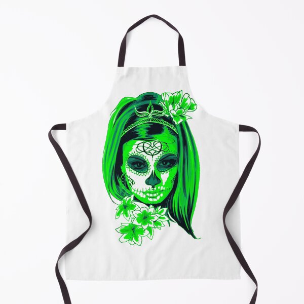 Item preview, Green Mysterious Girl Face with Flowers designed and sold by Dven-Clothes.