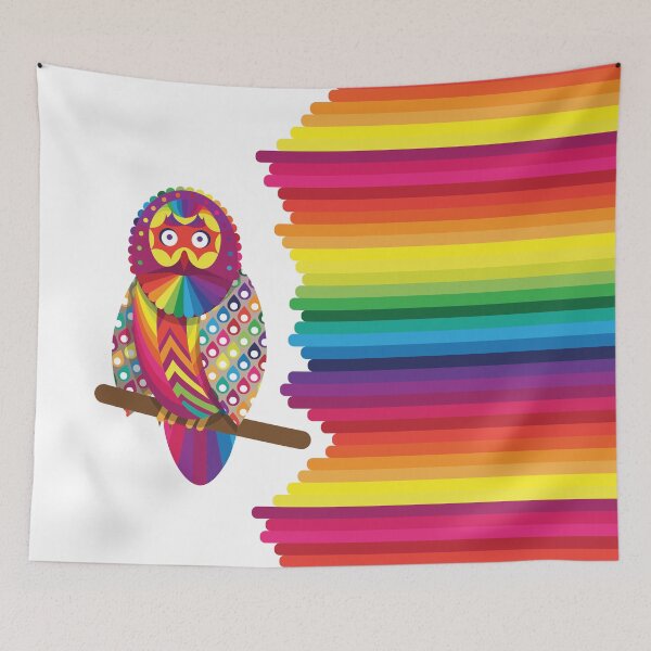 Item preview, Rainbow Owl designed and sold by Pink Pineapple Works.