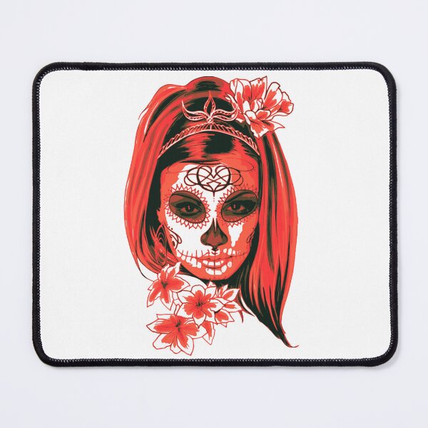 Item preview, Red Mysterious Girl Face with Flowers designed and sold by Dven-Clothes.