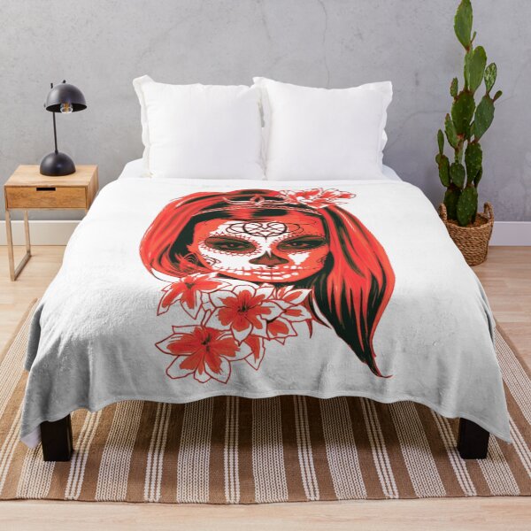 Item preview, Red Mysterious Girl Face with Flowers designed and sold by Dven-Clothes.