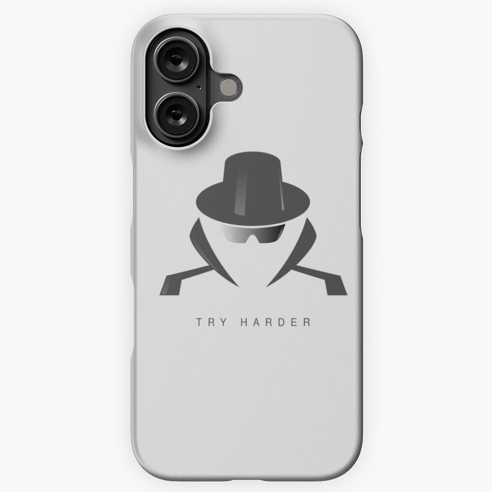 Try Harder iPhone Snap Case - programmer humor design by HackerLooks