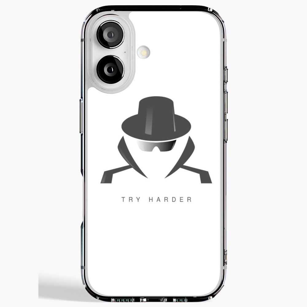 Try Harder iPhone Soft Case - programmer humor design by HackerLooks