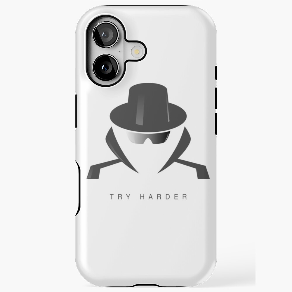 Try Harder iPhone Tough Case - programmer humor design by HackerLooks
