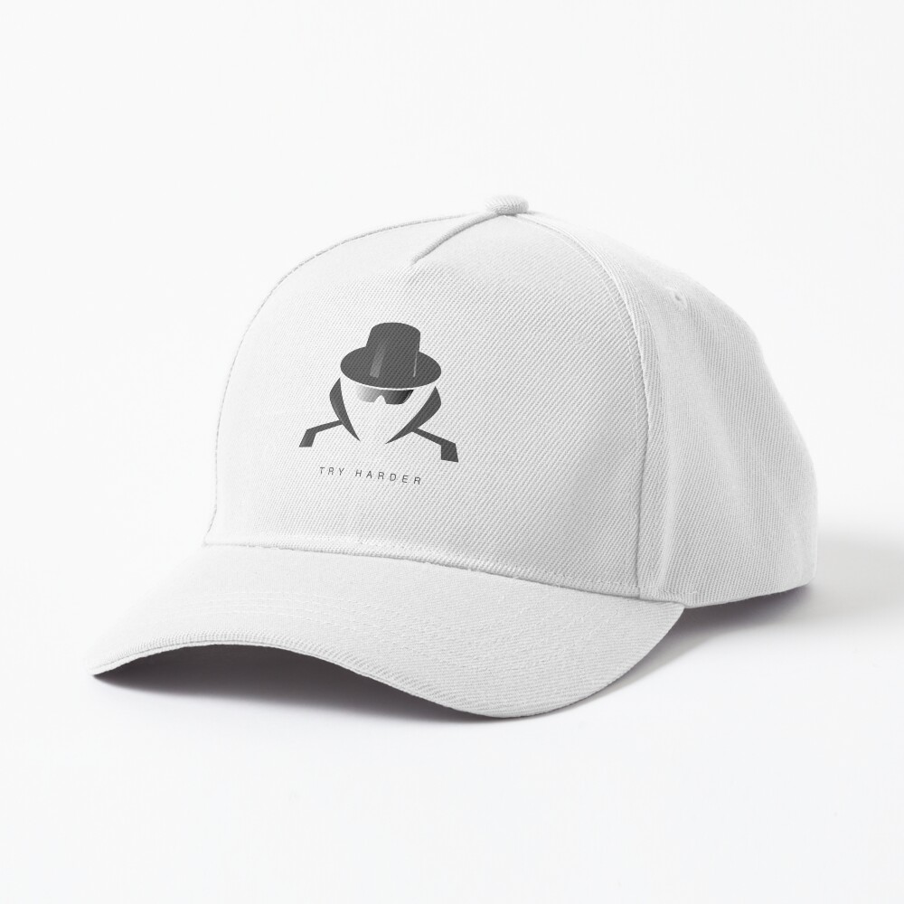 Try Harder Baseball Cap - programmer humor design by HackerLooks