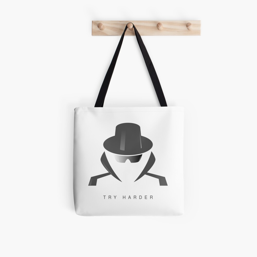 Try Harder All Over Print Tote Bag - programmer humor design by HackerLooks