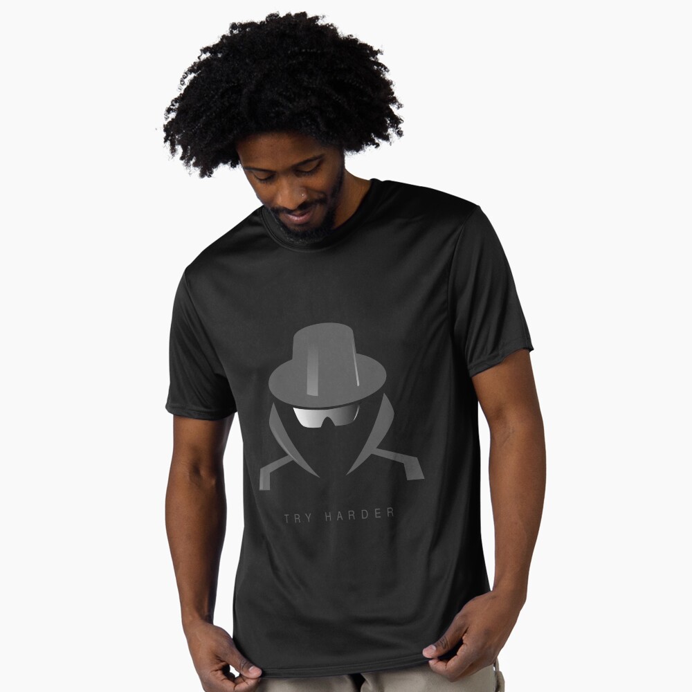Try Harder Active T-Shirt - programmer humor design by HackerLooks