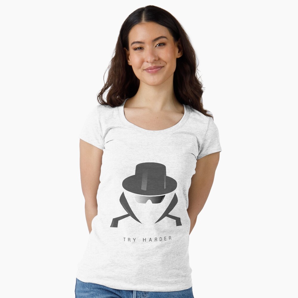 Try Harder Fitted Scoop T-Shirt - programmer humor design by HackerLooks
