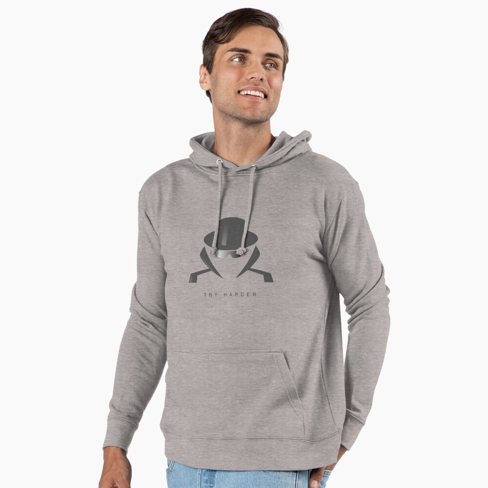 Try Harder Lightweight Hoodie - programmer humor design by HackerLooks