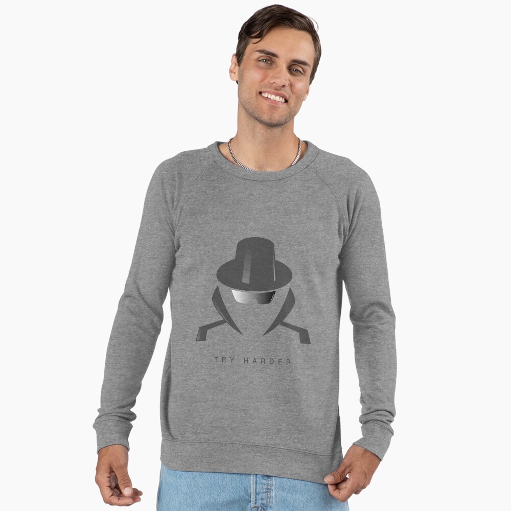 Try Harder Lightweight Sweatshirt - programmer humor design by HackerLooks