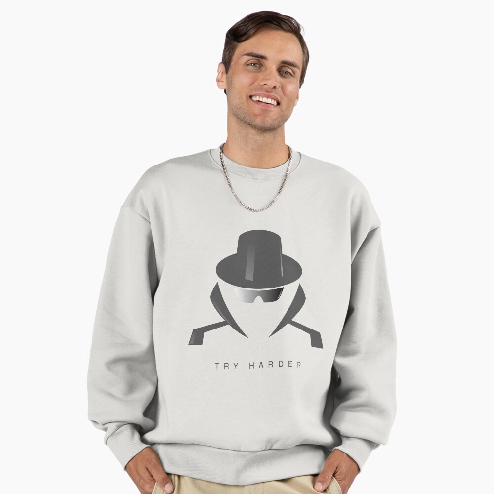 Try Harder Premium Oversized Sweatshirt - programmer humor design by HackerLooks