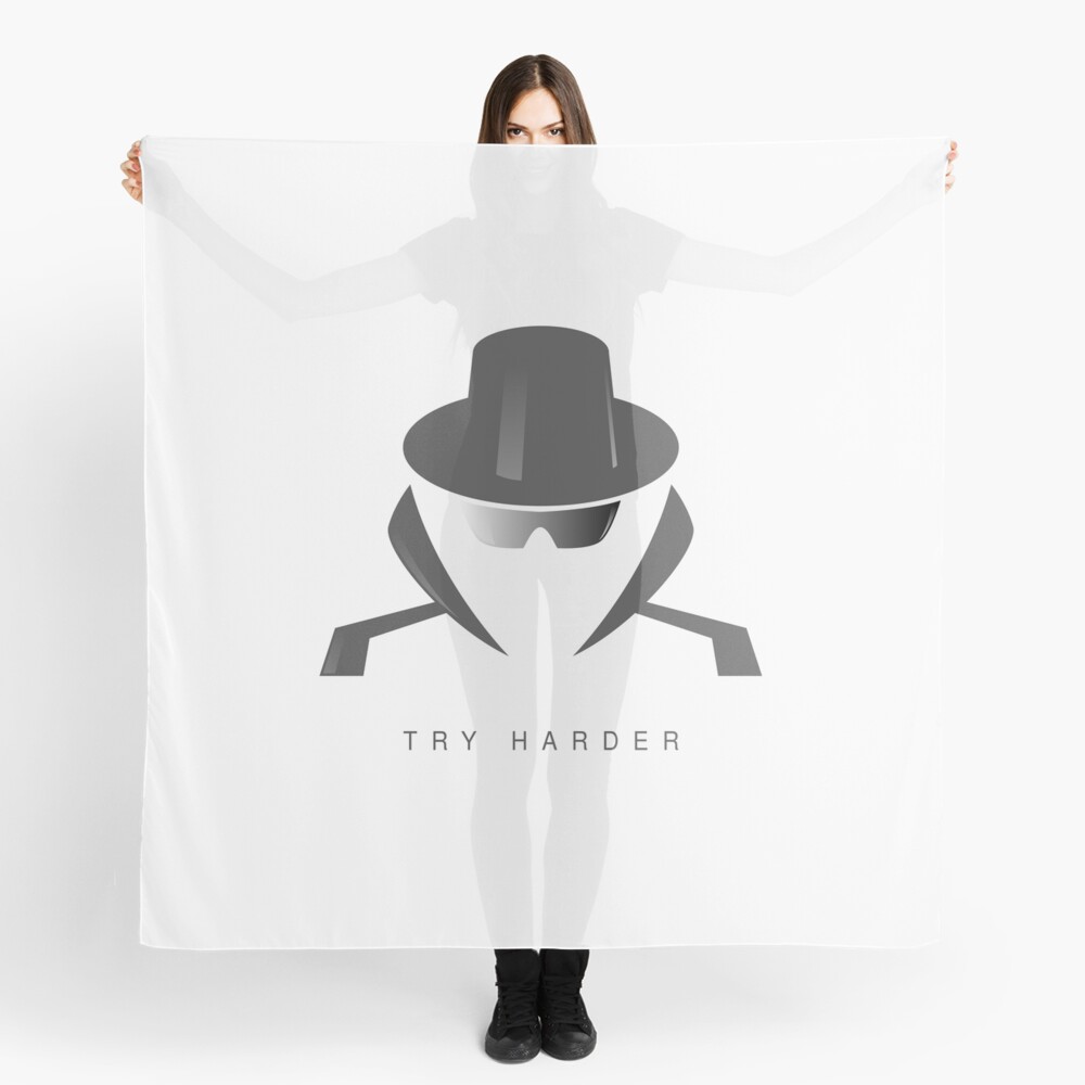 Try Harder Scarf - programmer humor design by HackerLooks