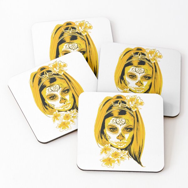 Item preview, Yellow Mysterious Girl Face with Flowers designed and sold by Dven-Clothes.