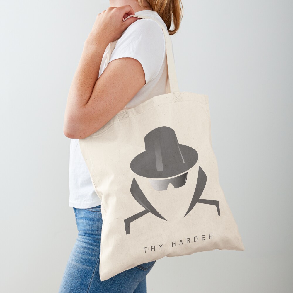 Try Harder Cotton Tote Bag - programmer humor design by HackerLooks